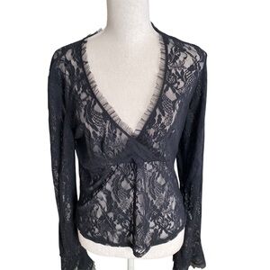 Intimately Free People Black Lace Top Women's Size XL